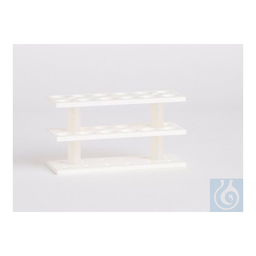 Butyrometer rack with 3 rows of 12 places each, PP white, drilling Ø 26mm,