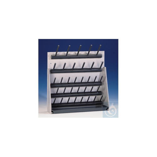 Draining rack 34 pegs, 5 peg rows, (WxH) 430x410 mm made of solid PVC, base