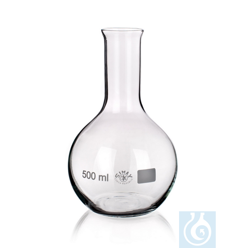 Flask, flat bottom narrow-neck, 1000ml, 10/PK