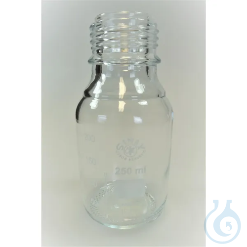 Reagent Bottle GL45, without Cap and Pouring Ring, clear, 250ml, 10/PK