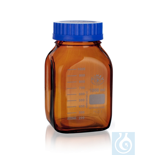 Reagent Bottle GL80, square, brown, 500ml, 10/PK
