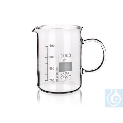 Beaker, tall form with spout and handle, 1000ml, 2/PK