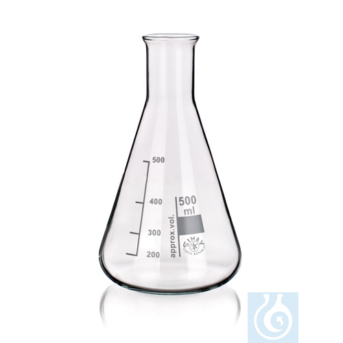 Flask, Erlenmeyer, narrow-neck, 500ml, 10/PK