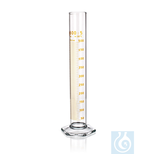 Cylinder Graduated, high form hexagonal base, class B, brown, 100ml