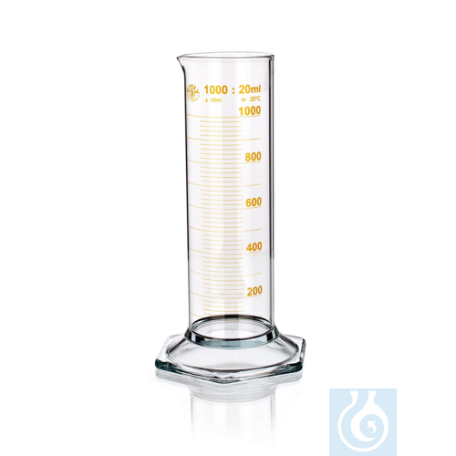 Cylinder Graduated, low form hexagonal base, class B, brown, 10ml, 10/PK