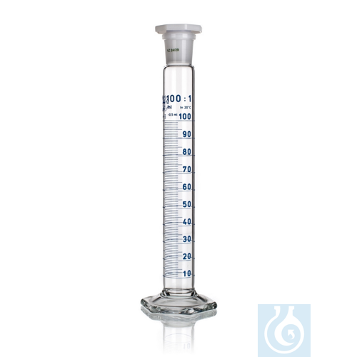 Cylinder Graduated with plastic stopper SJ 45/40, with PP-Cap and Ring,1000ml