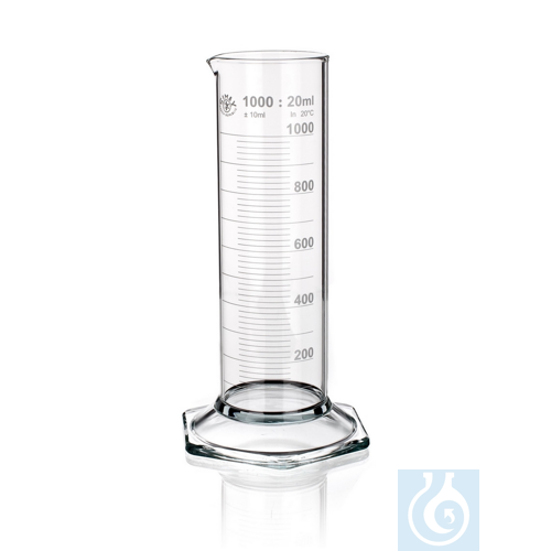 Cylinder Graduated, low form round base, class B white, 2000ml, 6/PK