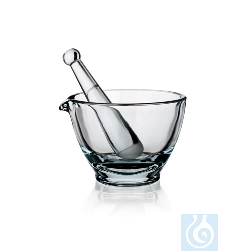 Mortar with Pestle and spout, inside glazed, 80mm, 12/PK
