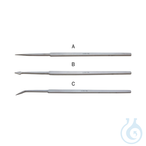 Dissecting needle kit, pointed, with blade and curved needle, Premium Line, 3 pc