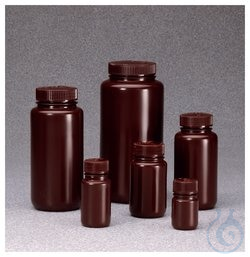Nalgene&trade; Wide-Mouth Amber HDPE Economy Bottles with Closure