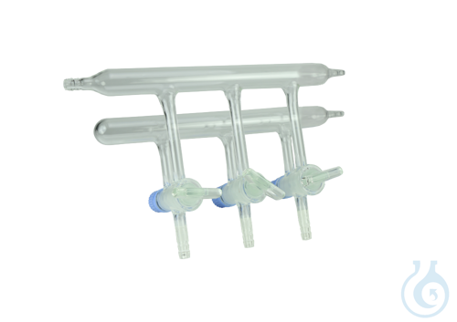 neoLabLine Schlenkline / Stickstoff-Verteilerrechen mit 3 Patent-2-Wege-Glashähn