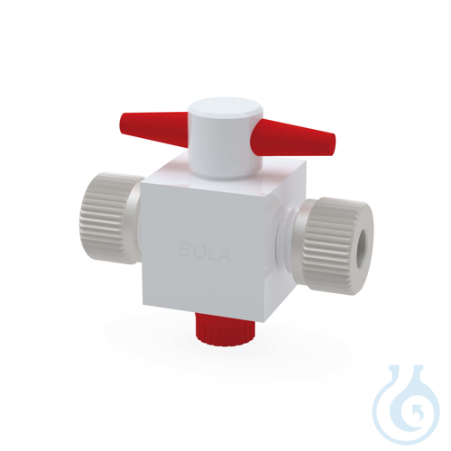 BOLA 2-Way Stopcocks, Ø 6 mm PTFE, with glass-fibre reinforced PTFE nut