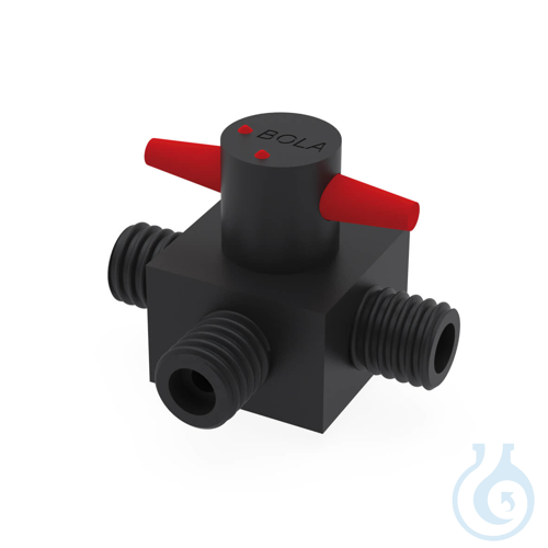 BOLA GL 3-Way Stopcocks EX, GL 14, Ø 4,0 mm PTFE-EX, cylindrical stopcock plug a