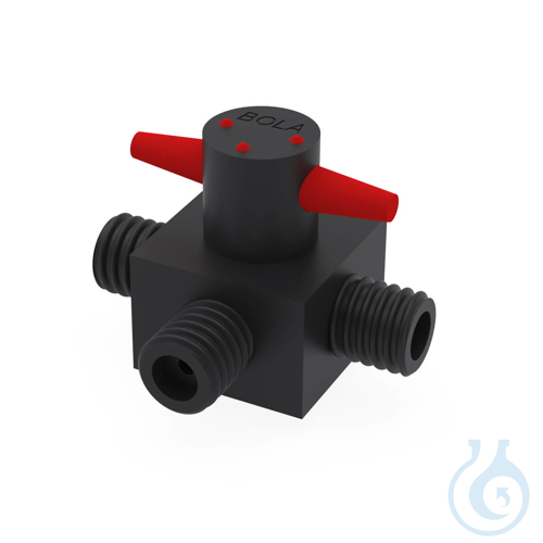 BOLA GL 3-Way Stopcocks EX, GL 25, Ø 6,0 mm PTFE-EX, cylindrical stopcock plug a