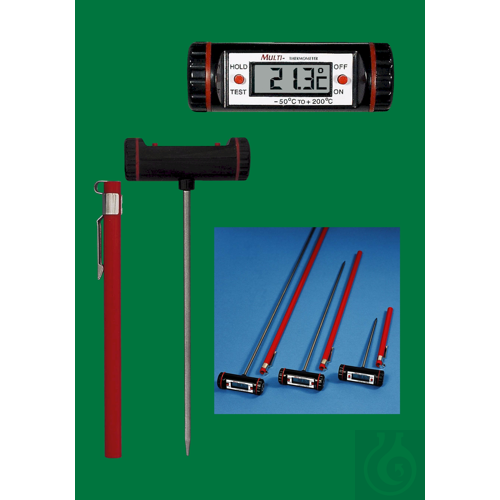 Electronic digital therm., Multi, -50...+200:0,1°C, piercing probe of stainless