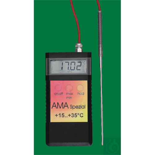 Electronic digital therm., Ama Spezial, +60...+80:0,01°C, probe of stainless