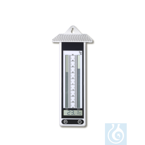 Electron. Max/Min-Six-Therm., -25...+70:0,1°C, switchable °F, with bar chart,