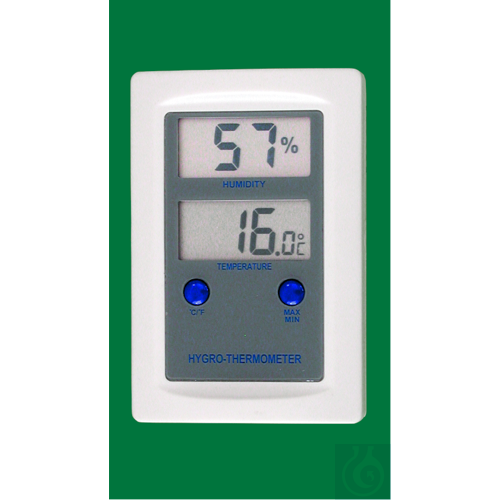 Electronic Hygro-Therm., 0...+50:0,1°C, switchable °F, 20...90:1%rh,
