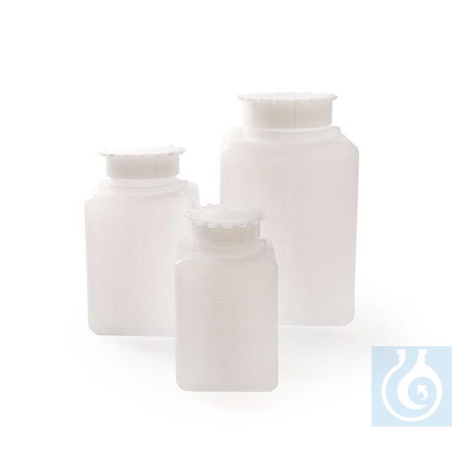 Rectangular bottle HDPE 25 ml, 30 x 30 x H 53,5, mouth 18 mm, sealable