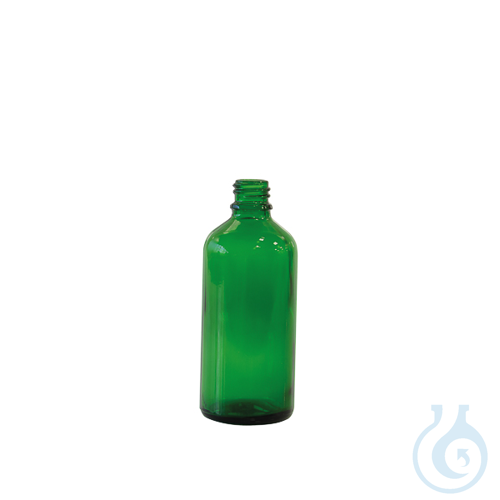 Glass bottle narrow neck, green, DIN-18, 100 ml, 70 pcs