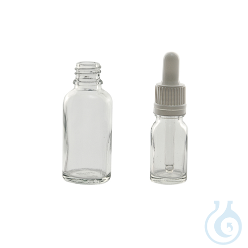 Glass bottle narrow neck, clear, DIN-18, 100 ml, 70 pcs