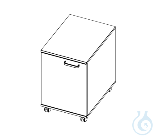 labtable Rollcontainer, 1 Tür, inkl. 1 Einlegeboden, Scharniere rechts, 430x585x