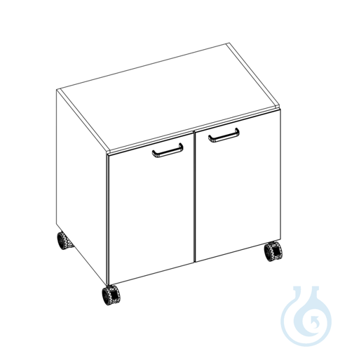 labtable mobiler Unterschrank, 2 Türen, inkl. 1 Einlegeboden, 830x530x650