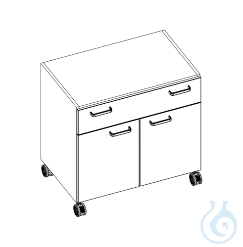 labtable mobiler Unterschrank, 2 Türen, inkl. 1 Einlegeboden, 1 Schublade, 830x5