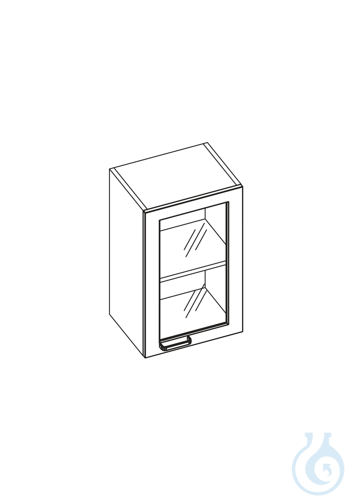labtable Laborhängeschrank 1 Glastür, Scharniere links, 1 Regalboden BxHxT: 600