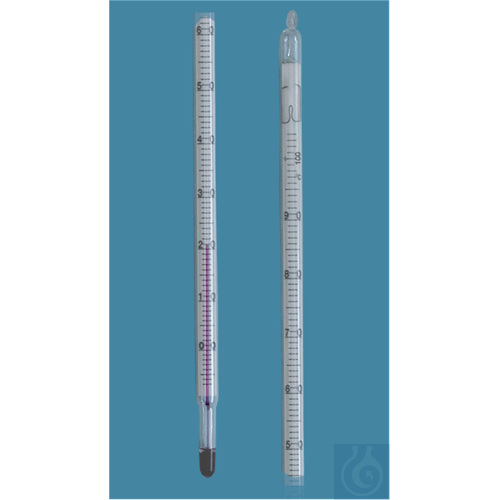 General purpose thermometer, enclosed scale, -10/0+50:1°C, capillary prismatic