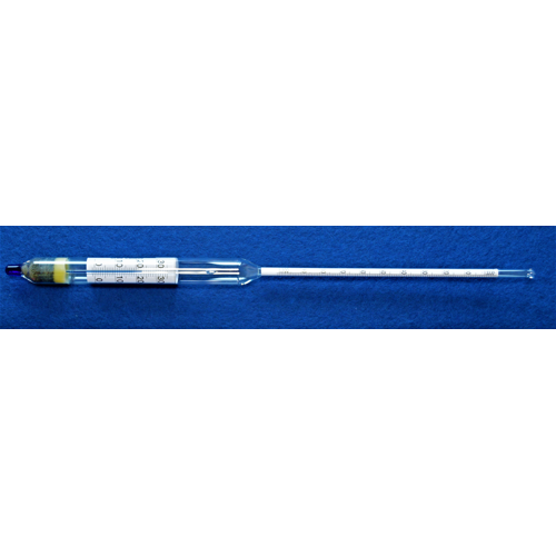 Density hydrometer, 0,600-0,700:0,001g/cm³, 350mm long, reference temperature