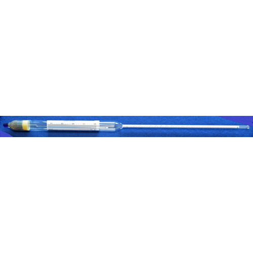 Sweet wort hydrometer, -1+2:0,05%mas, accuracy +/- 1 scale division, 400mm long,