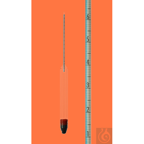 Alcoholometer, class II, 10-20:0,1%vol., accuracy +/- 1 scale division, 380mm
