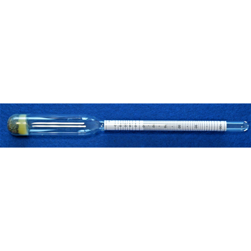 Alcoholometer for destillation receiver, 0-70:1%vol., accuracy +/- 1 scale