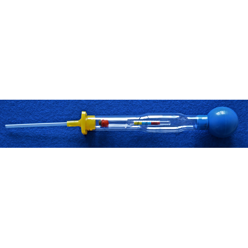 Antifreeze tester, hydrometer with coloured markings, -50-0°C/0-57%vol.,