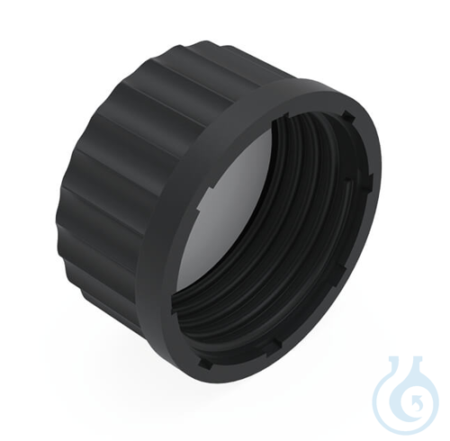 BOLA Screw Caps, GL 14 without bore, black, with PTFE-Silicone gasket, max. temp