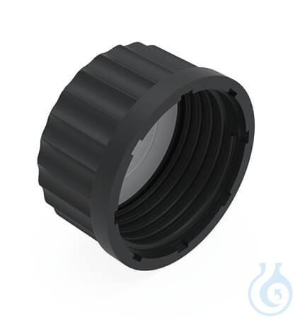 BOLA HT Screw Caps, GL 18 without bore, black, with expanded PTFE gasket, max. t