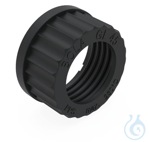 BOLA Screw Caps with Aperture, GL 18, Ø 11 mm black, max. temperature +250°C