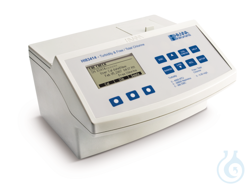Precision turbidity and free/total chlorine meter with 4 measuring ranges; 230V