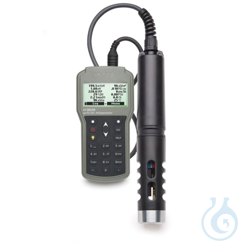 Waterproof multiparameter portable meter with HI7698194/10 probe, 10 m cable