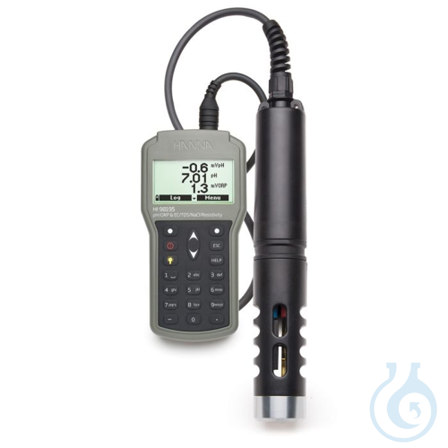 Waterproof multiparameter portable meter with HI7698195/10 probe, 10 m cable
