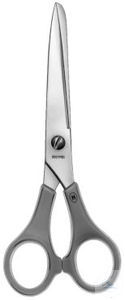 Laboratory scissors, sharp/blunt, 145 mm, straight, with plastic handles