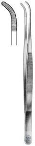 Forceps, dissecting, curved. unitd, 130 mm lang