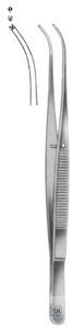Tissue forceps, 150 mm, Semken, curved. unitd, 1:2 hook