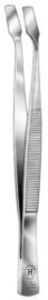 Cross action seizing forceps, curved. unitd, 105 mm