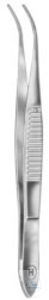 Forceps for microscopy,105mm, curved. unitd