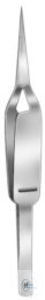 Forceps, straight, sharp, cross action, fine, 100 mm lang
