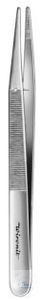 Laboratory and soldering forceps, blunt, serrated tips, 120 mm