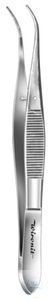 Micro tweezers with pin, curved,, dissecting, anti-magnetic, 105 mm
