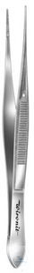 Micro tweezers with pin, straight, dissecting, anti-magnetic, 115 mm